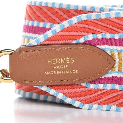 Hermes Toile Swift 50mm Sangle Cavale Shoulder Strap Capucine Magnolia Gold 3 of 4