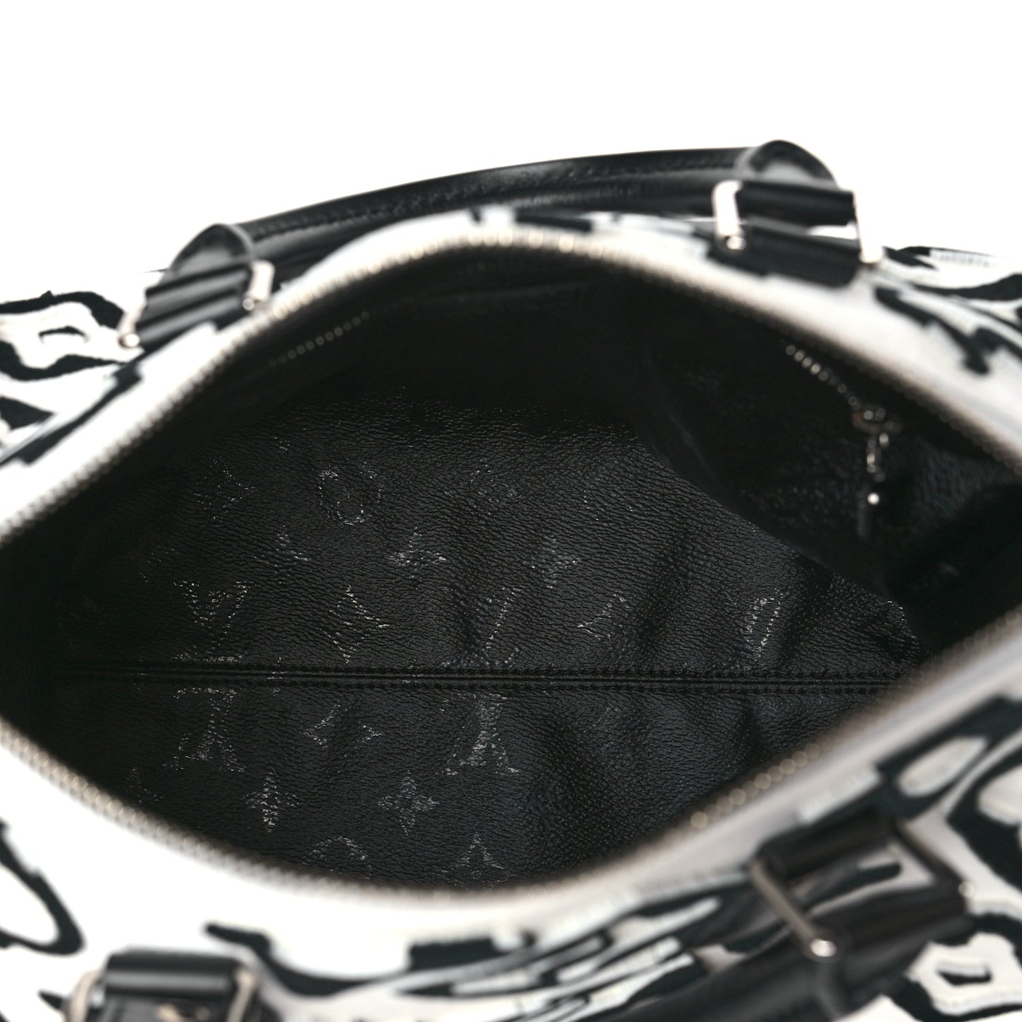 X UF Tufted Monogram Speedy Bandouliere 25 White Black