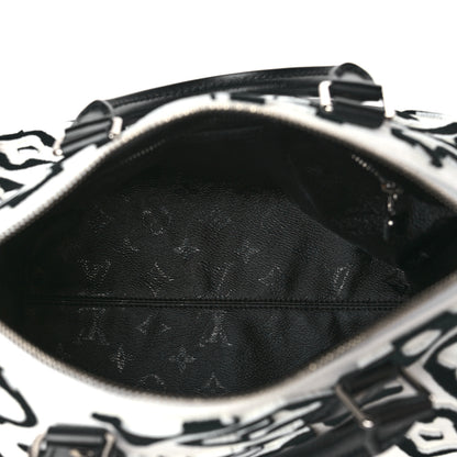 Louis Vuitton X UF Tufted Monogram Speedy Bandouliere 25 White Black 5 of 10