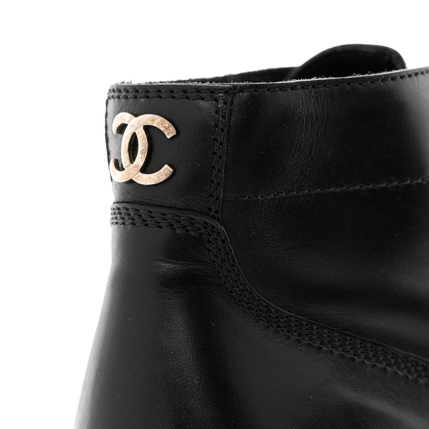 Chanel Calfskin Short Boots 36.5 Black 9 of 11