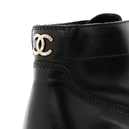 Chanel Calfskin Short Boots 36.5 Black 9 of 11