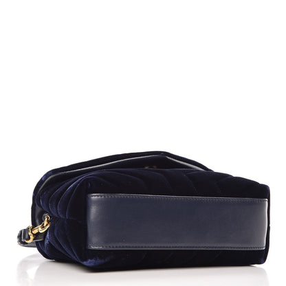Saint Laurent Velvet Y Quilted Monogram Toy Loulou Crossbody Bag Navy 4 of 11