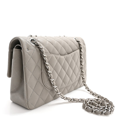 Chanel Lambskin Quilted Medium Double Flap Grey 3 of 13
