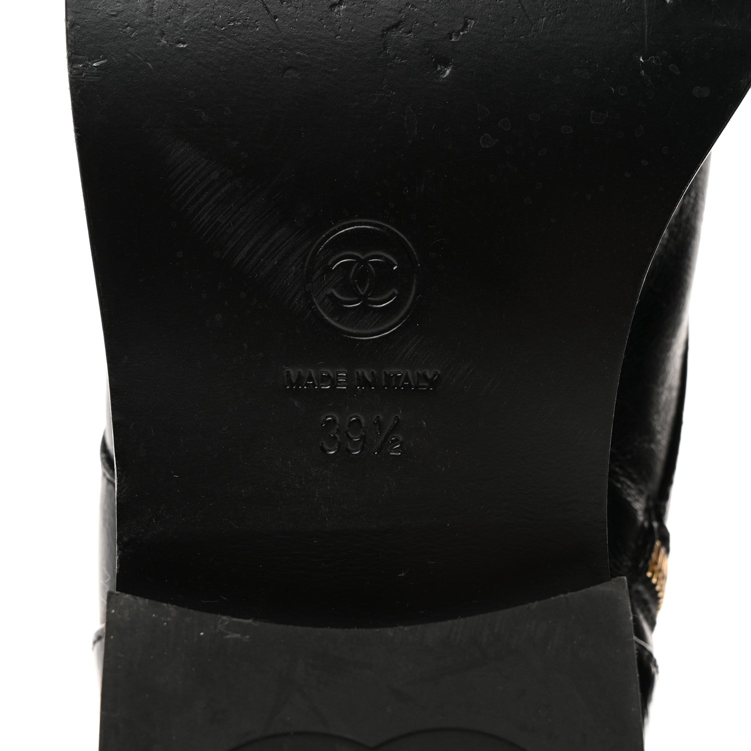 Chanel Patent Cap Toe Lace Up Combat Boots 39.5 Black 8 of 8