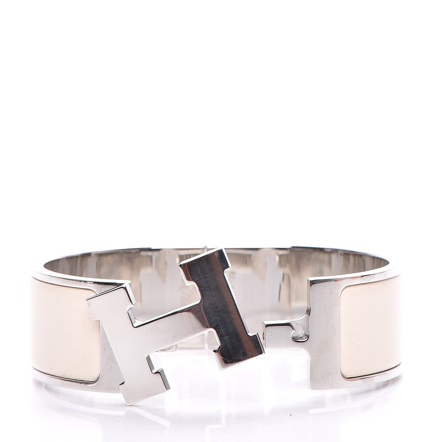 Enamel Wide Clic Clac H Bracelet PM Blanc Percale