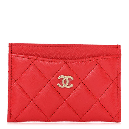 Chanel Caviar Quilted Card Holder Red 1 of 8