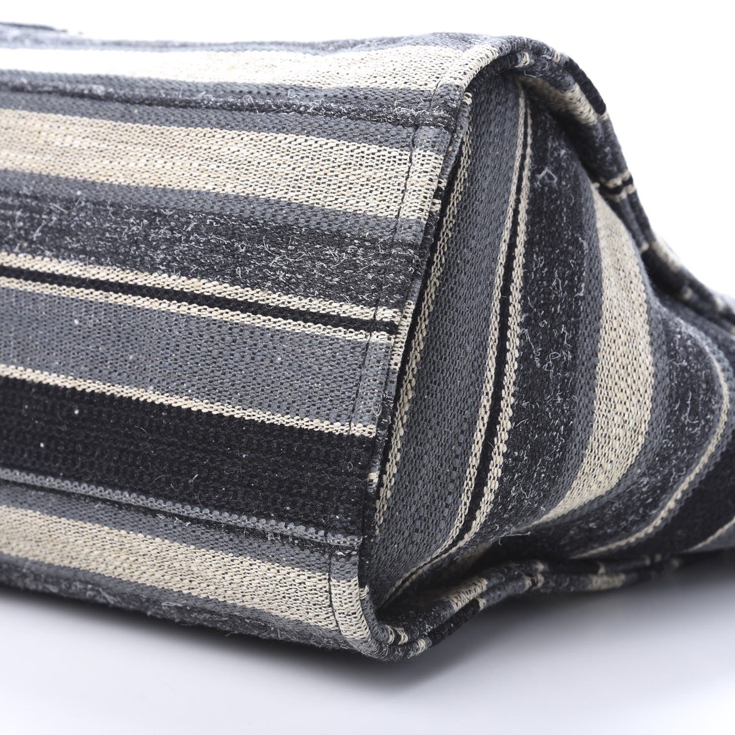 Chanel Striped Canvas Medium Deauville Tote Black 10 of 11