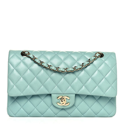Chanel Caviar Quilted Medium Double Flap Light Blue 1 of 13