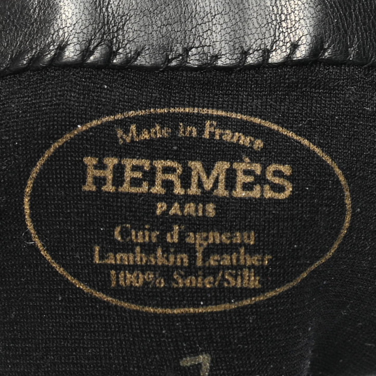 Lambskin Soya Kelly Lock Gloves 7 Black