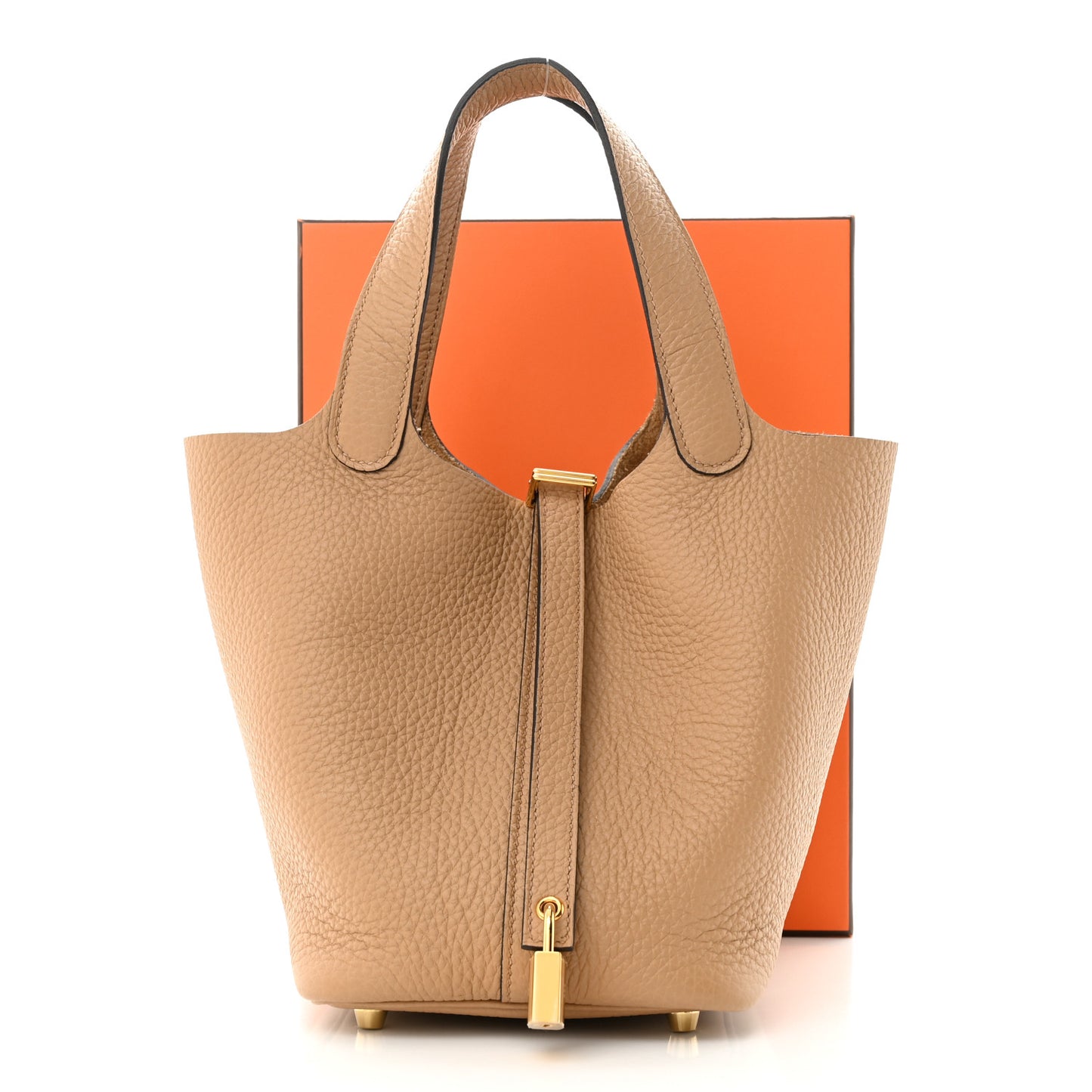 Taurillon Clemence Picotin Lock 18 PM Chai