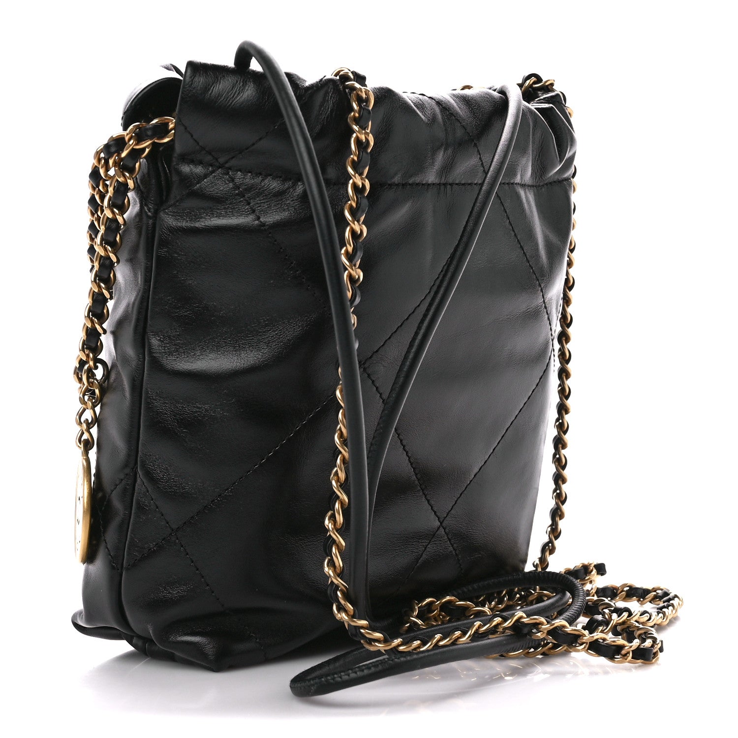 Chanel Shiny Calfskin Quilted Mini Chanel 22 Black 3 of 12