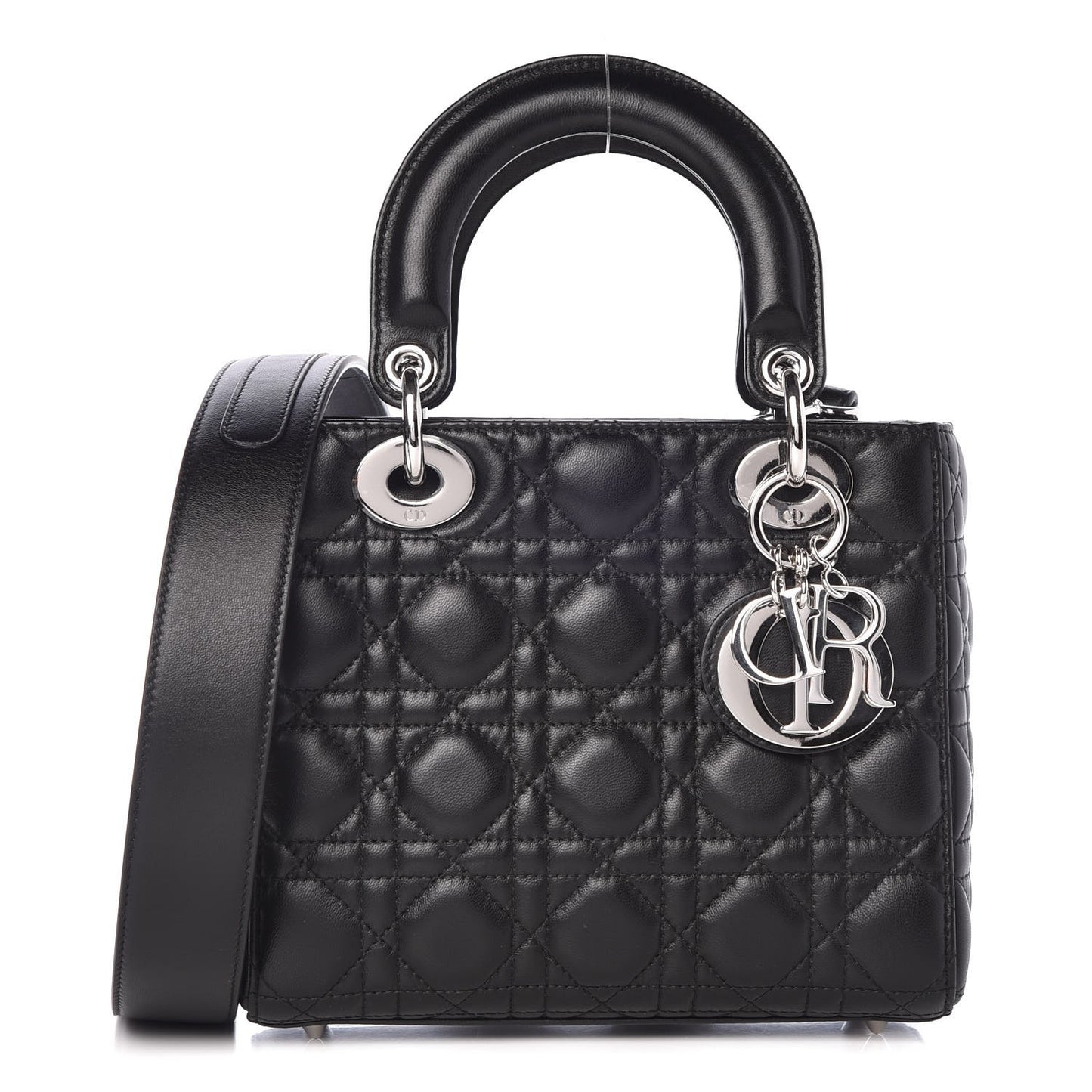 Lambskin Cannage Small Lucky Badges My Lady Dior Black