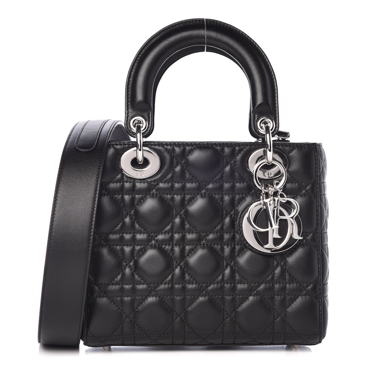 Christian Dior Lambskin Cannage Small Lucky Badges My Lady Dior Black 1 of 9