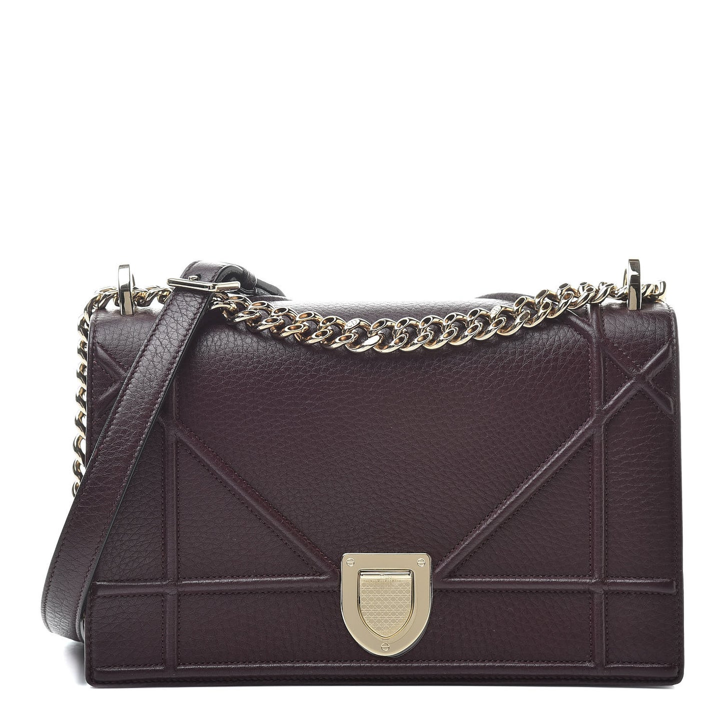 Grained Calfskin Medium Diorama Flap Bag Amaranth