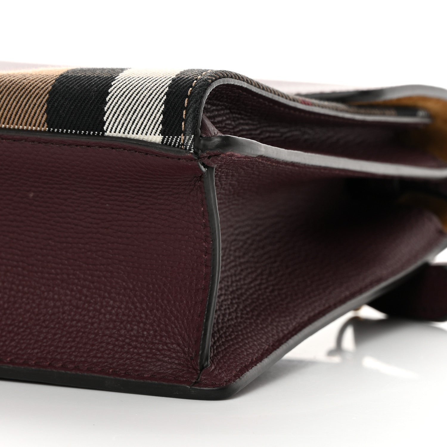 Burberry Derby Calfskin House Check Small Macken Crossbody Bag Mahogany Red 11 of 12