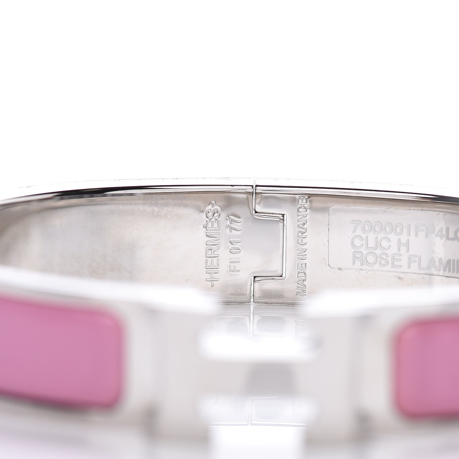 Hermes Enamel Narrow Clic Clac H Bracelet GM Rose Flamingo 3 of 6