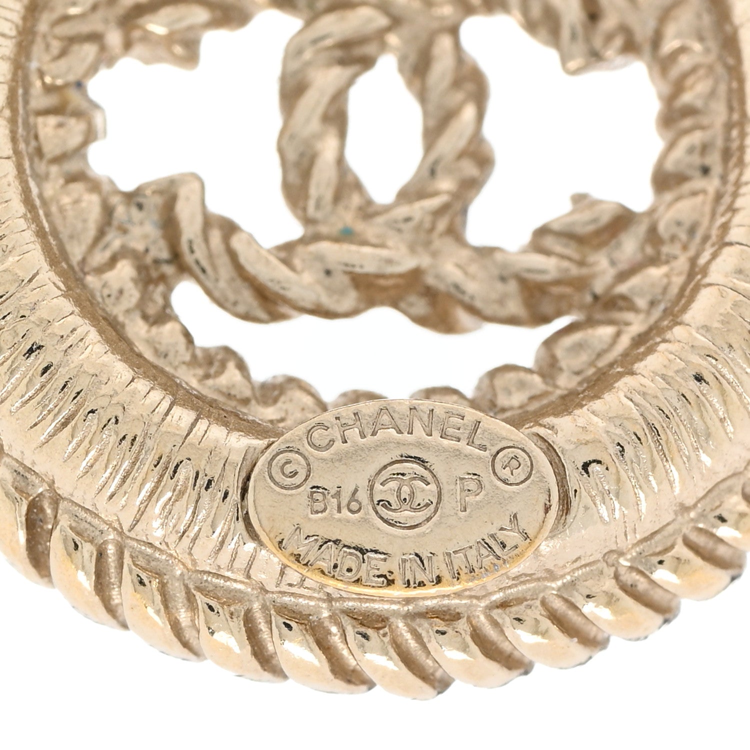 Chanel Twisted CC Earrings Light Gold 4 of 5