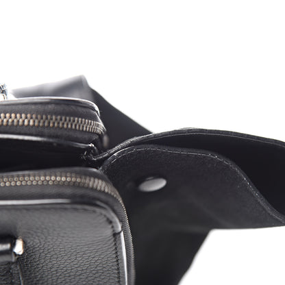 Celine Drummed Calfskin Suede Double Zip Trapeze Black 8 of 13