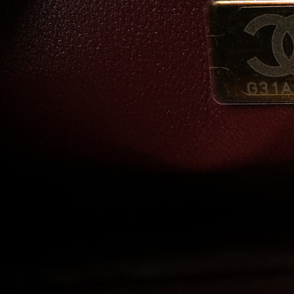 Chanel Calfskin Quilted Studded Square Vanity Case Burgundy 7 of 12