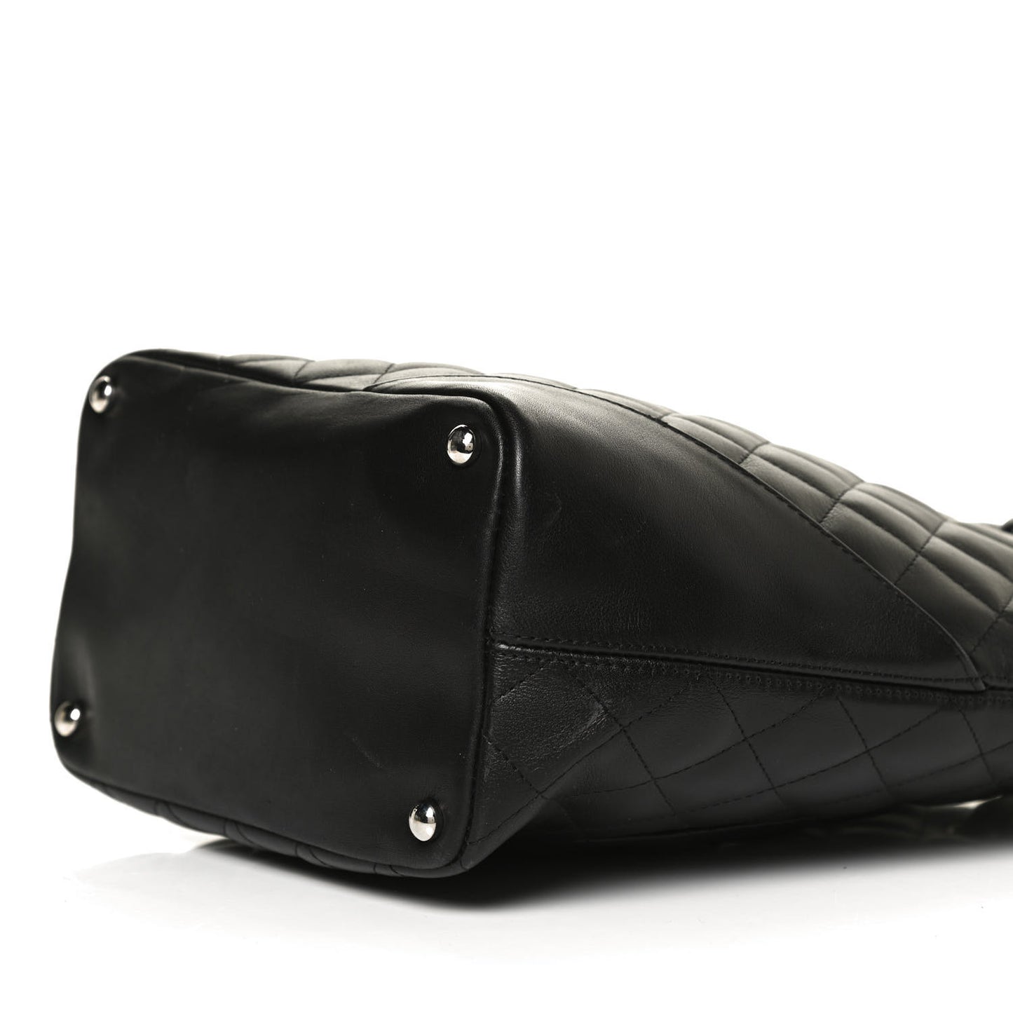 Calfskin Quilted Medium Cambon Tote Black