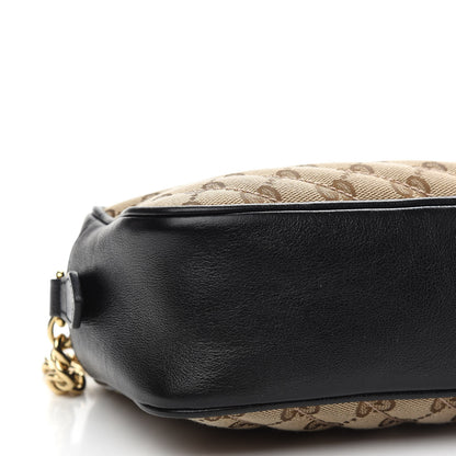 Gucci Monogram Matelasse Diagonal Small GG Marmont Chain Shoulder Bag Beige Black 8 of 10