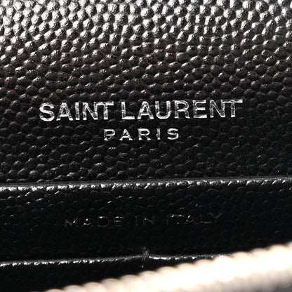 Saint Laurent Grain De Poudre Matelasse Chevron Monogram Envelope Chain Wallet Black 6 of 13