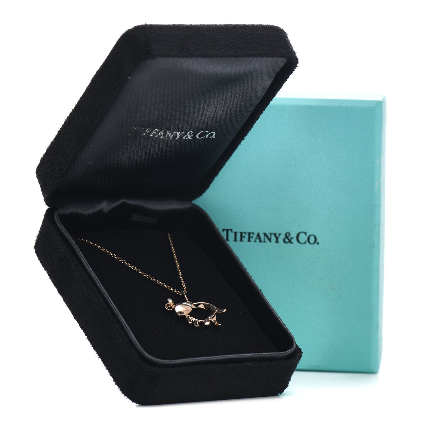 18K Rose Gold Diamond Save The Wild Elephant Pendant Necklace