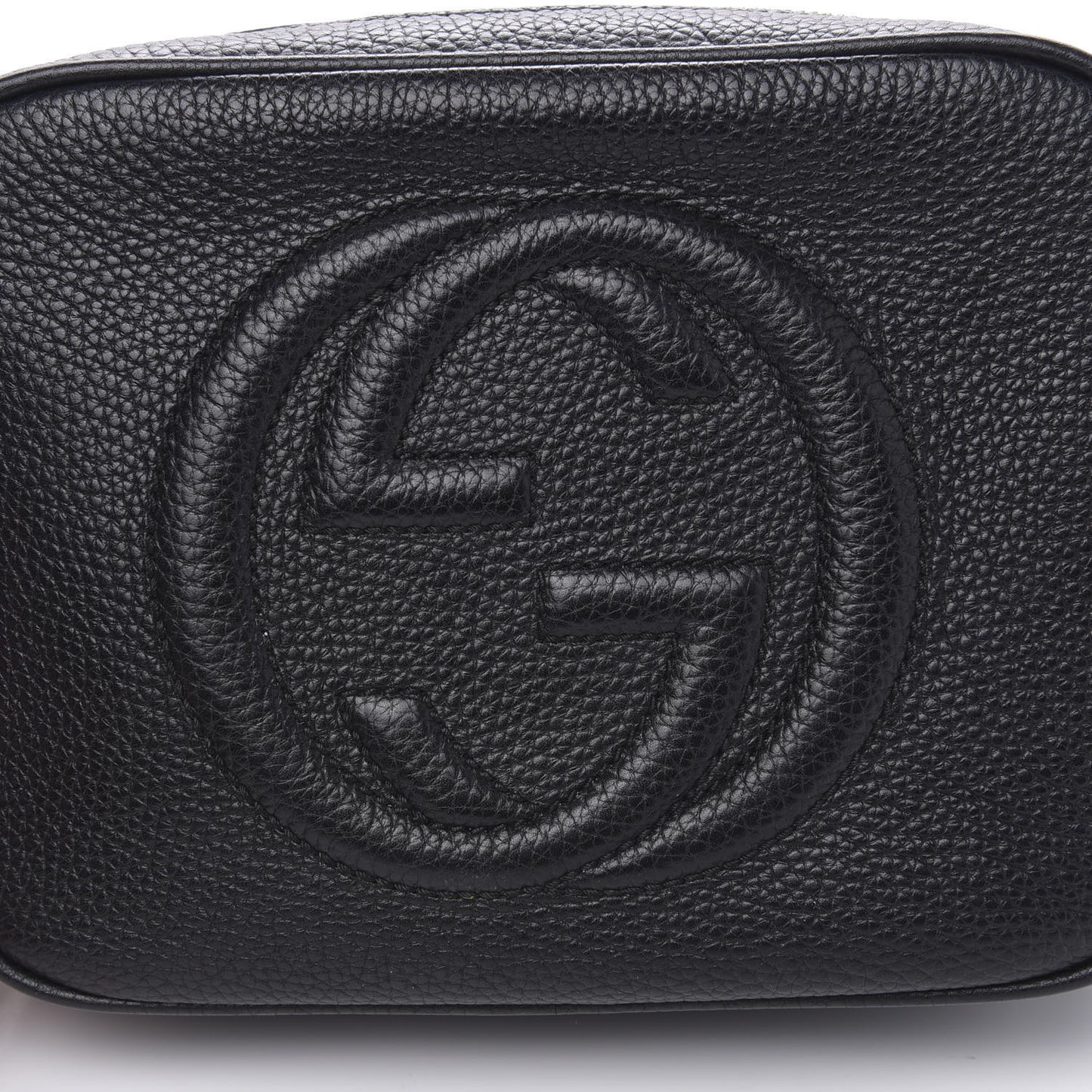 Pebbled Calfskin Small Soho Disco Bag Black