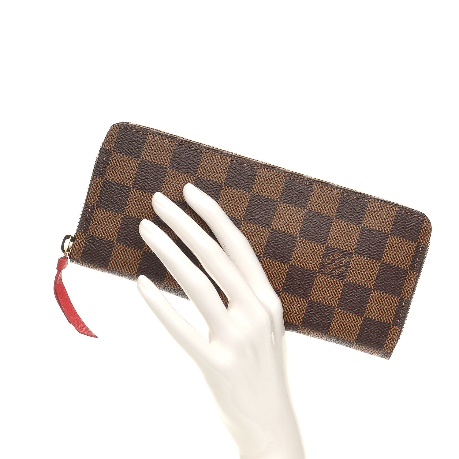 Louis Vuitton Damier Ebene Clemence Wallet Cherry 2 of 10