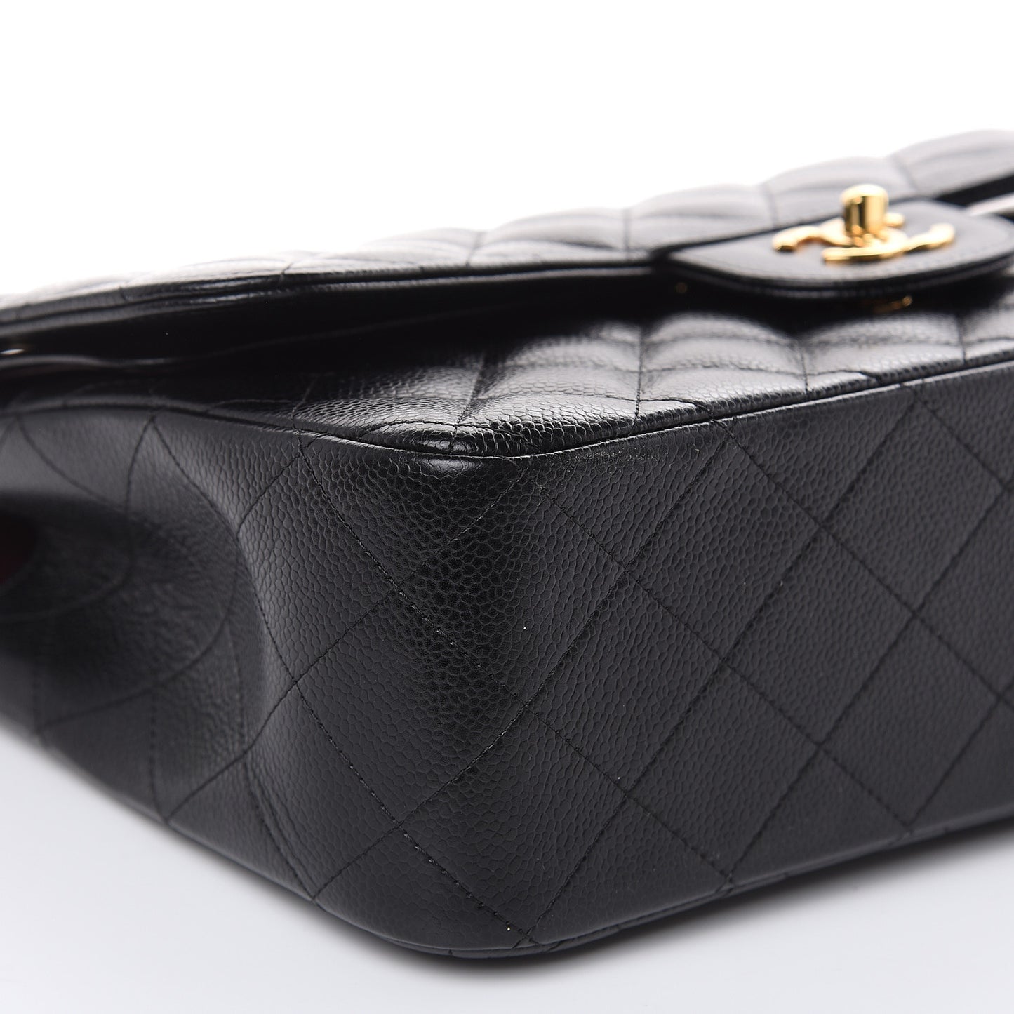 Caviar Quilted Jumbo Double Flap Black