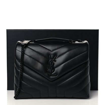 Saint Laurent Calfskin Y Quilted Monogram Monochrome Small Loulou Chain Satchel Black 10 of 10