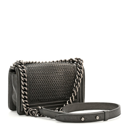 Chanel Caviar Quilted Small Chain Mail Boy Flap Grey 2 of 10