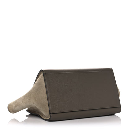 Celine Drummed Calfskin Suede Large Trapeze Souris 4 of 9