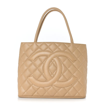 Chanel Caviar Quilted Medallion Tote Beige 1 of 9