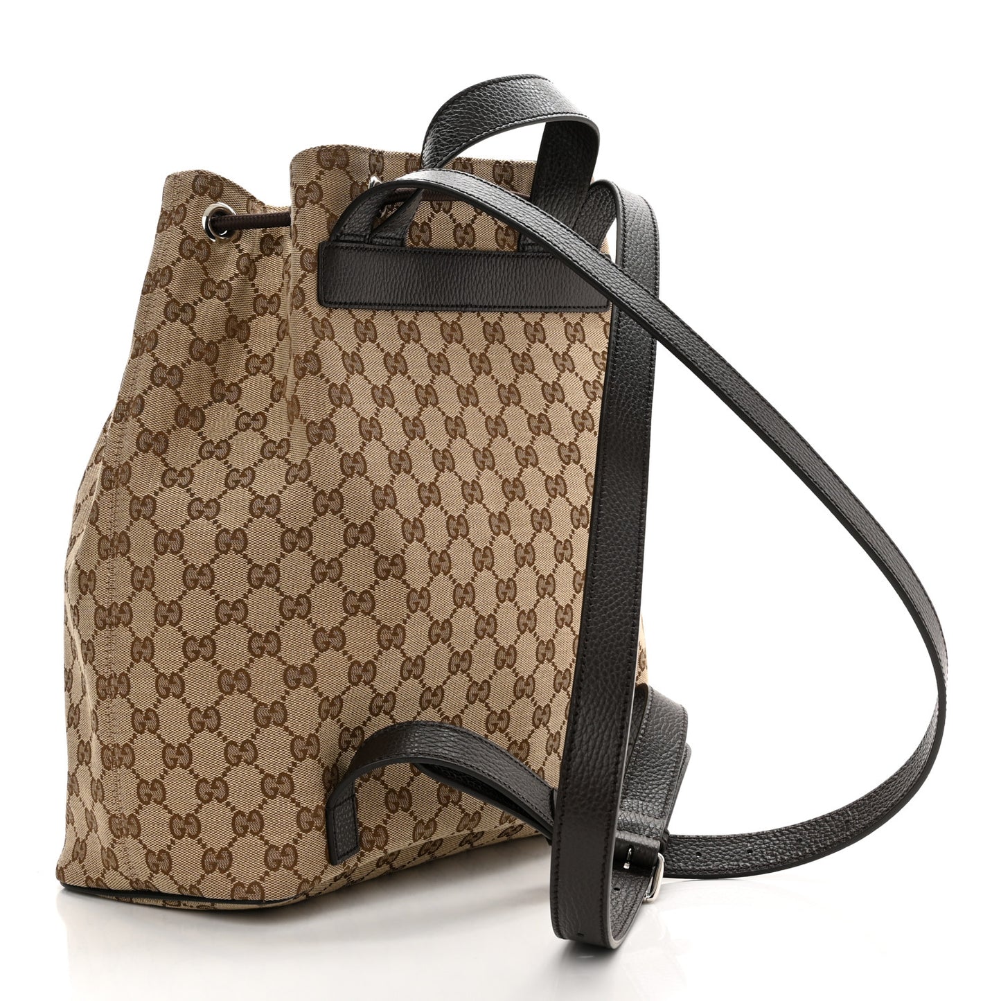 Monogram Dollar Calfskin O Drawstring Backpack Beige Ebony Testa di Moro Dark Chocolate