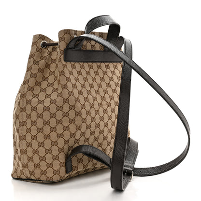 Gucci Monogram Dollar Calfskin O Drawstring Backpack Beige Ebony Testa di Moro Dark Chocolate 3 of 10