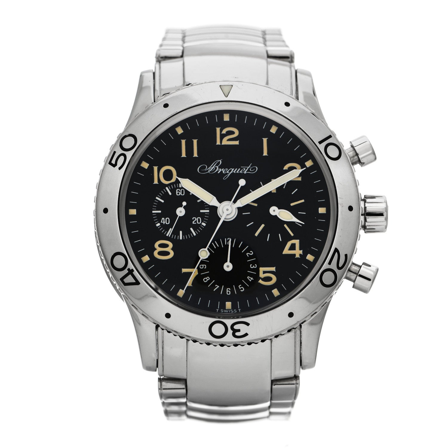 Breguet Stainless Steel 39mm Type XX Aeronavale Chronograph Automatic Watch Black 3800 1 of 5