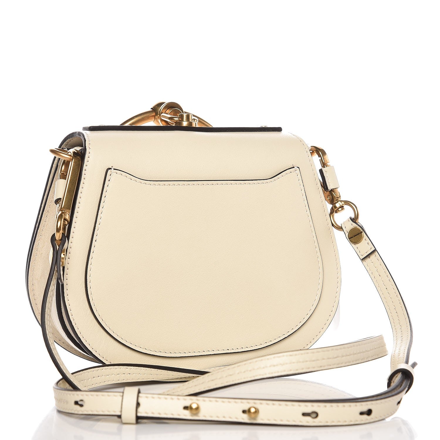 Chloe Calfskin Suede Small Nile Bracelet Bag Off White 3 of 6