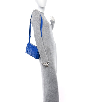Bottega Veneta Paper Calfskin Maxi Intreccio Cassette Crossbody Bag Cobalt 2 of 11