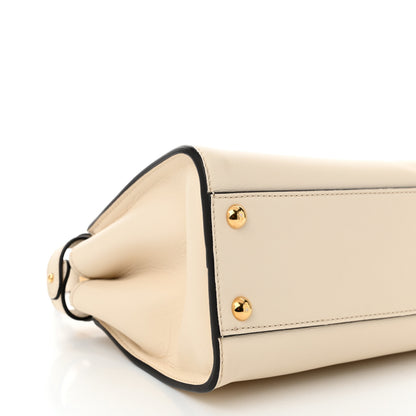 Fendi Vitello Seta Suede FF Mini Peekaboo Iconic Satchel Uovo Sigaro Marrone 10 of 12