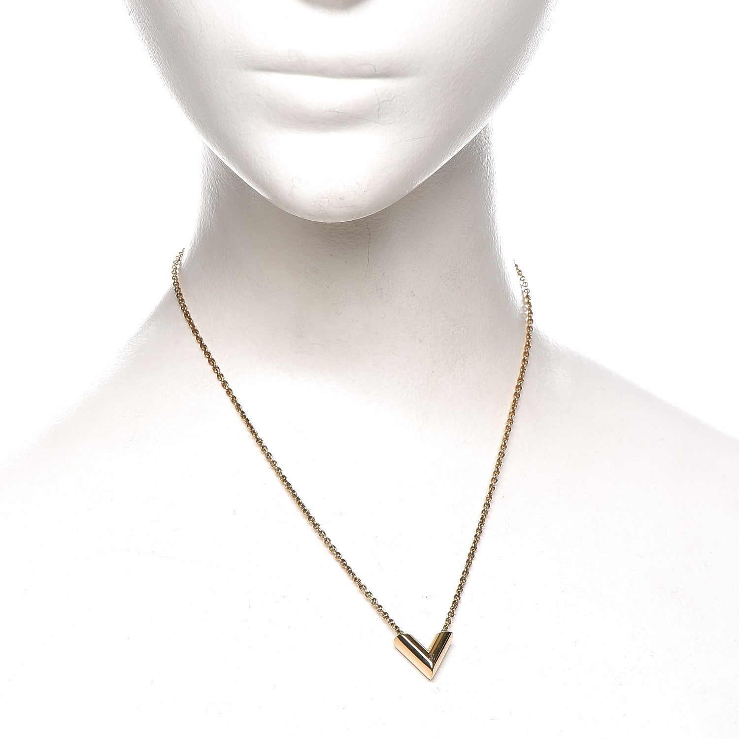 Louis Vuitton Essential V Necklace Gold 2 of 6