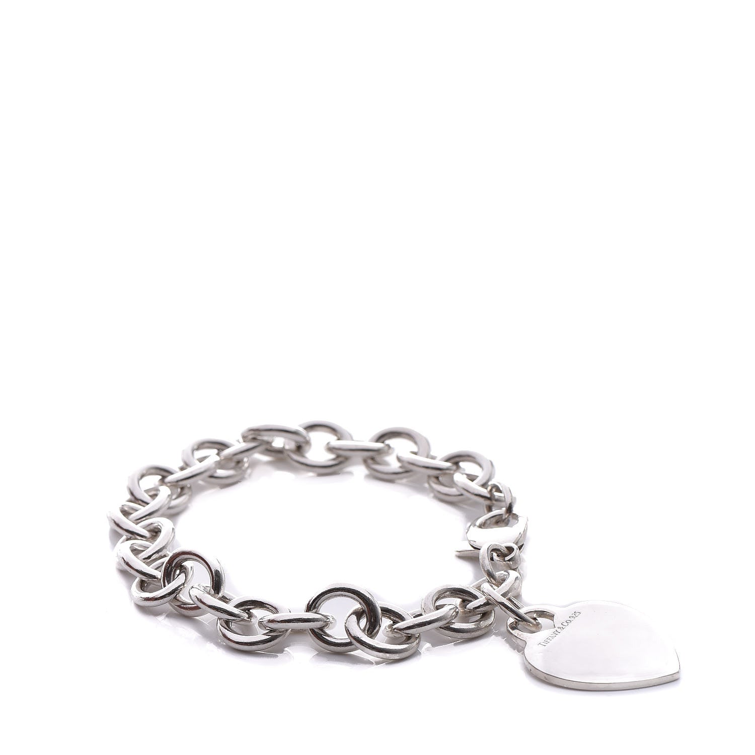 Tiffany Sterling Silver Heart Tag Charm Bracelet 1 of 5