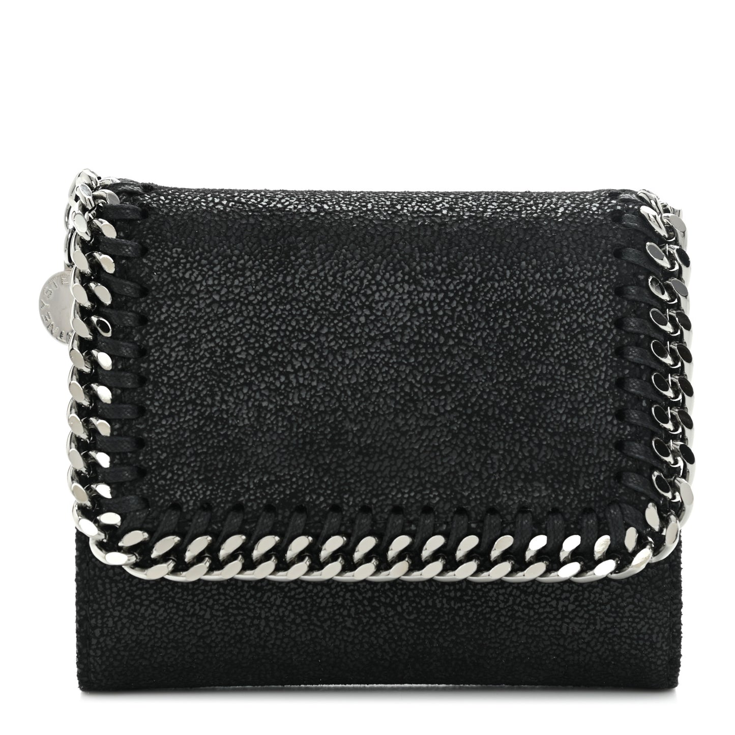 Shaggy Deer Small Falabella Flap Wallet Black