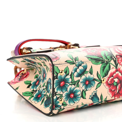 Gucci New Shangai Calfskin Floral Print Mini Diana Tote Bag Multicolor 8 of 9