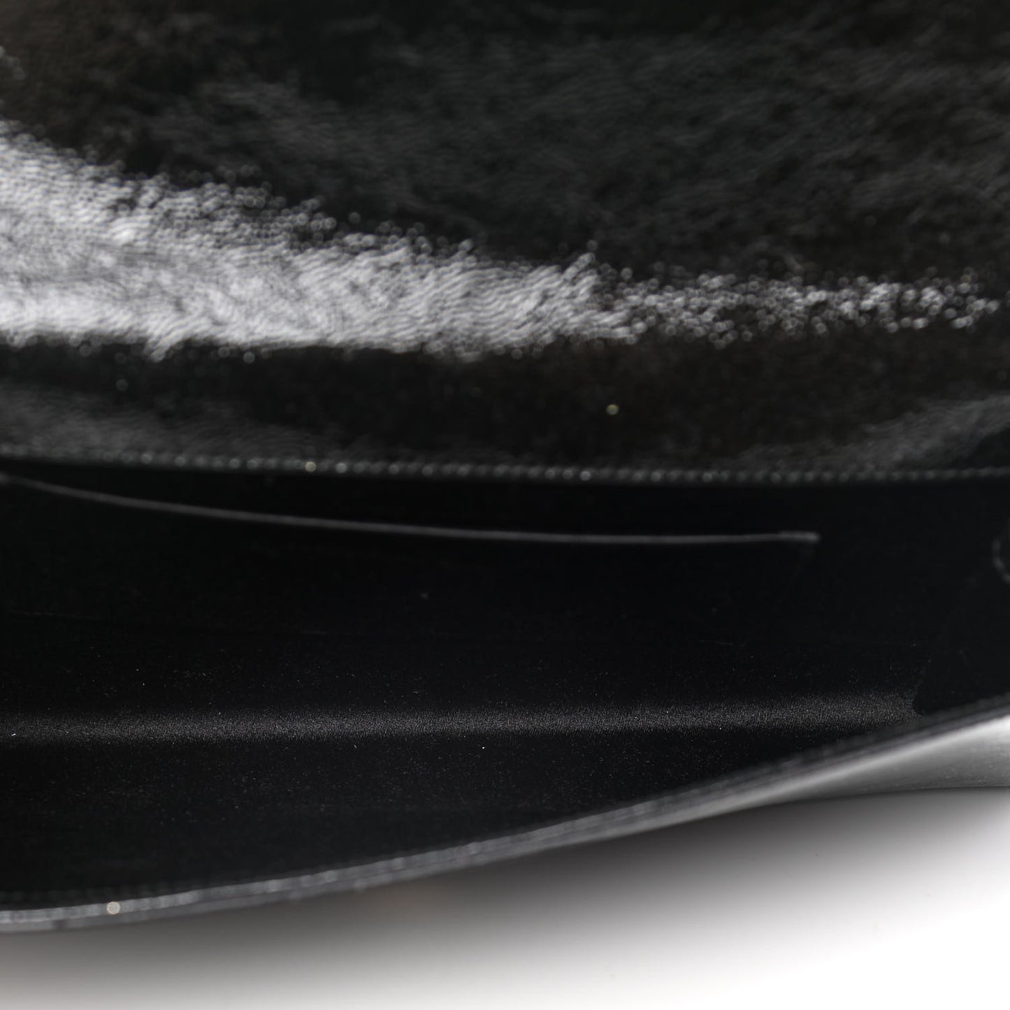 Textured Patent Monogram Large Belle De Jour Clutch Black