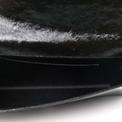 Saint Laurent Textured Patent Monogram Large Belle De Jour Clutch Black 9 of 13