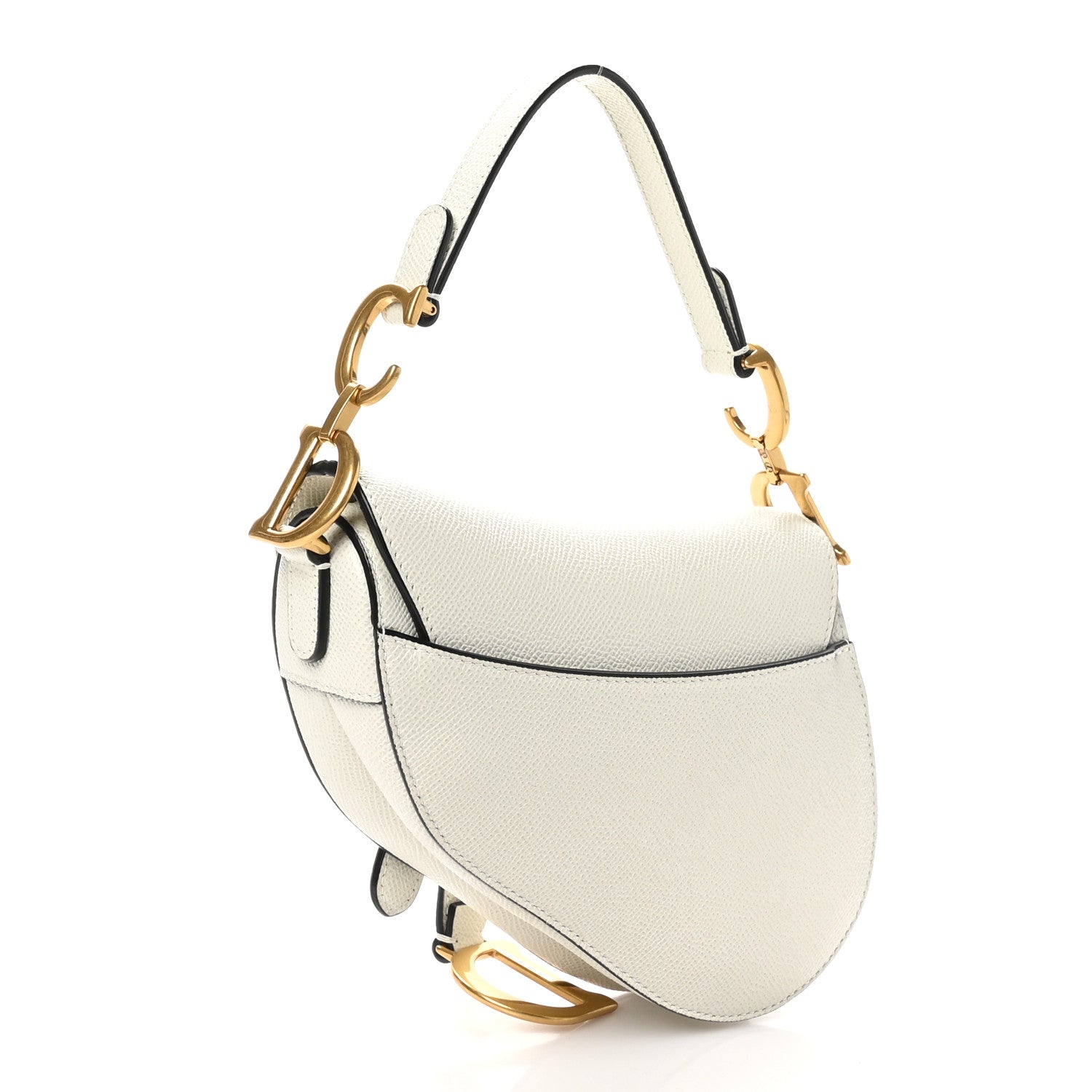 Christian Dior Grained Calfskin Mini Saddle Bag White 3 of 10