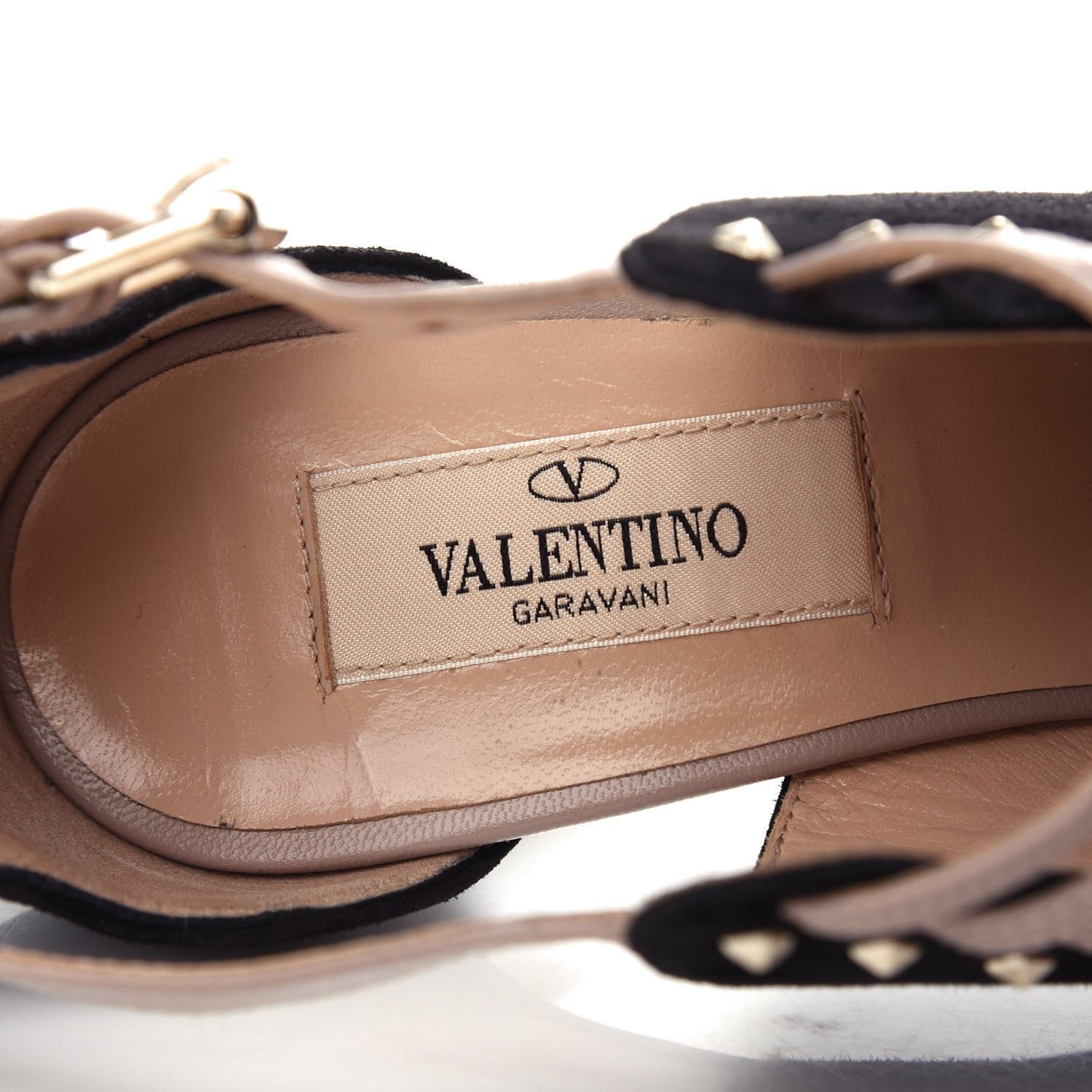 Valentino Garavani Suede Rockstud Caged Sandals 37 Black 8 of 10