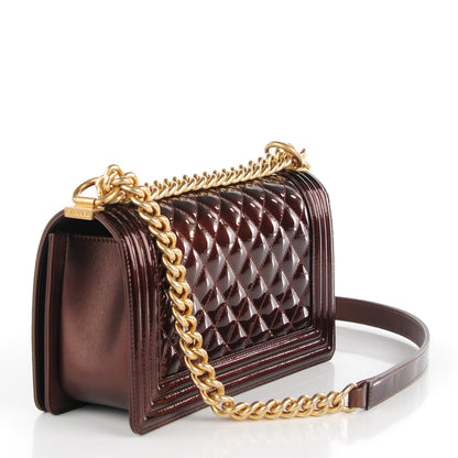 Chanel Metallic Patent Calfskin Medium Boy Flap Brown 4 of 10
