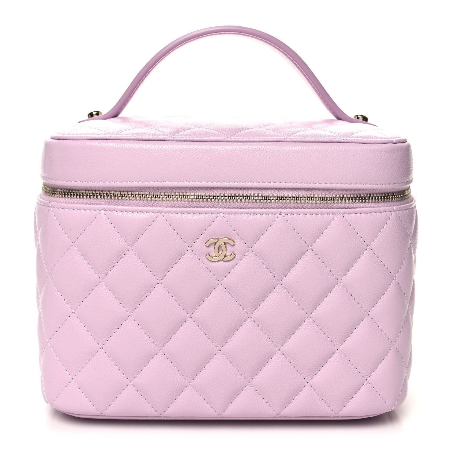 Chanel Caviar Quilted Large Vanity Pouch Light Purple 3 of 11